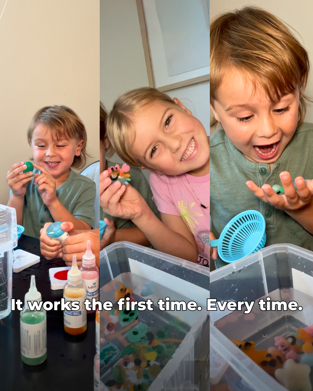Grandmother watching her granddaughter make water creatures with the Magic Water Elf Kit